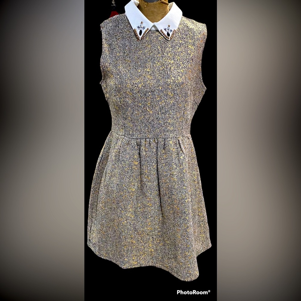Molly Bracken Metallic Tweed Dress Size Small NWT tjd